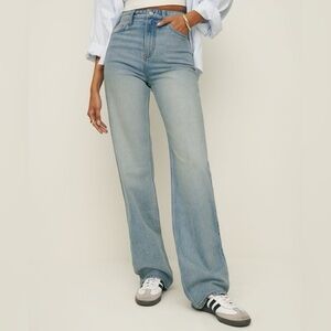 Reformation wilder wide leg stretch Light Blue Flare Jeans shalott